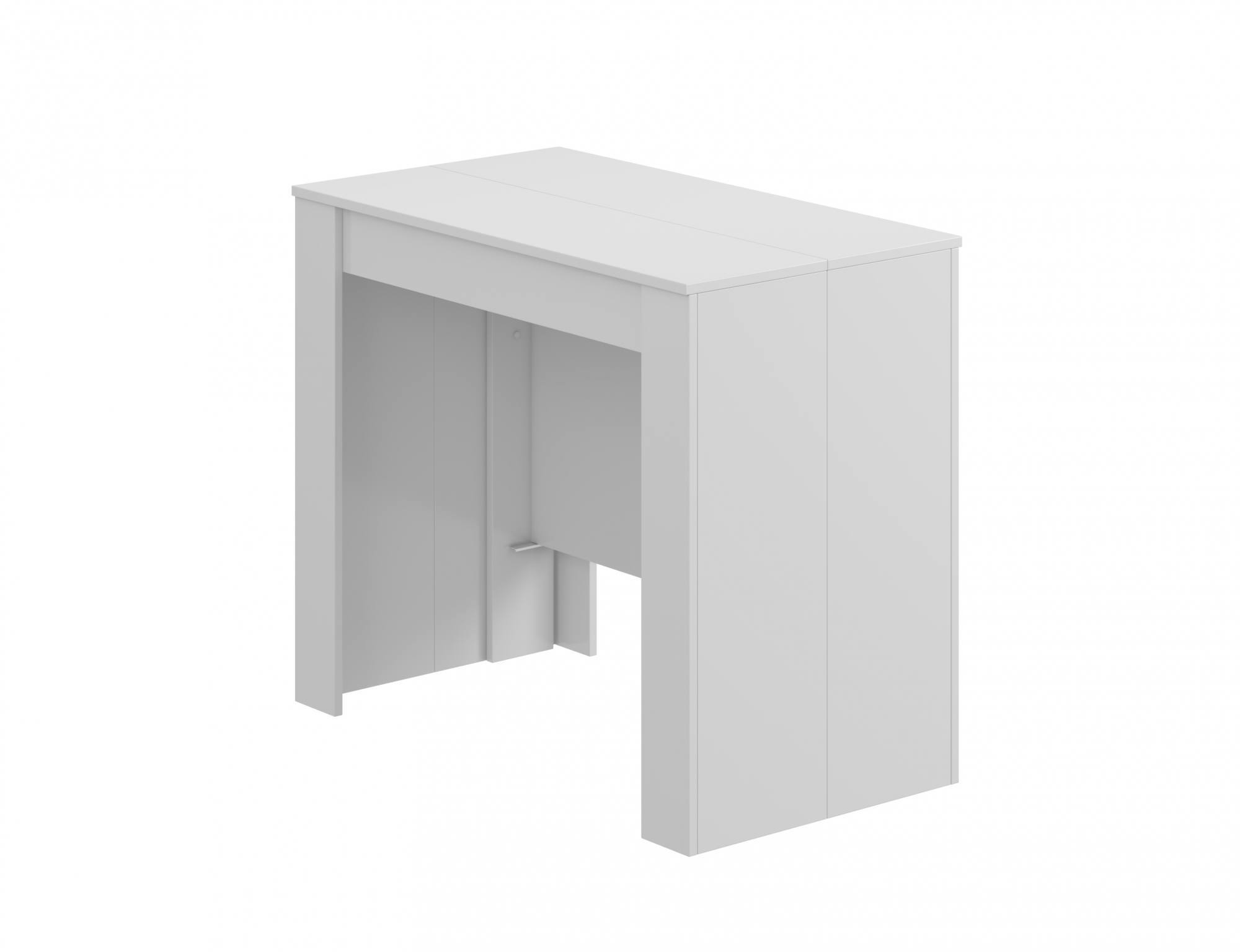 table extensible effet bois 51/237x90 cm blanc brillant
