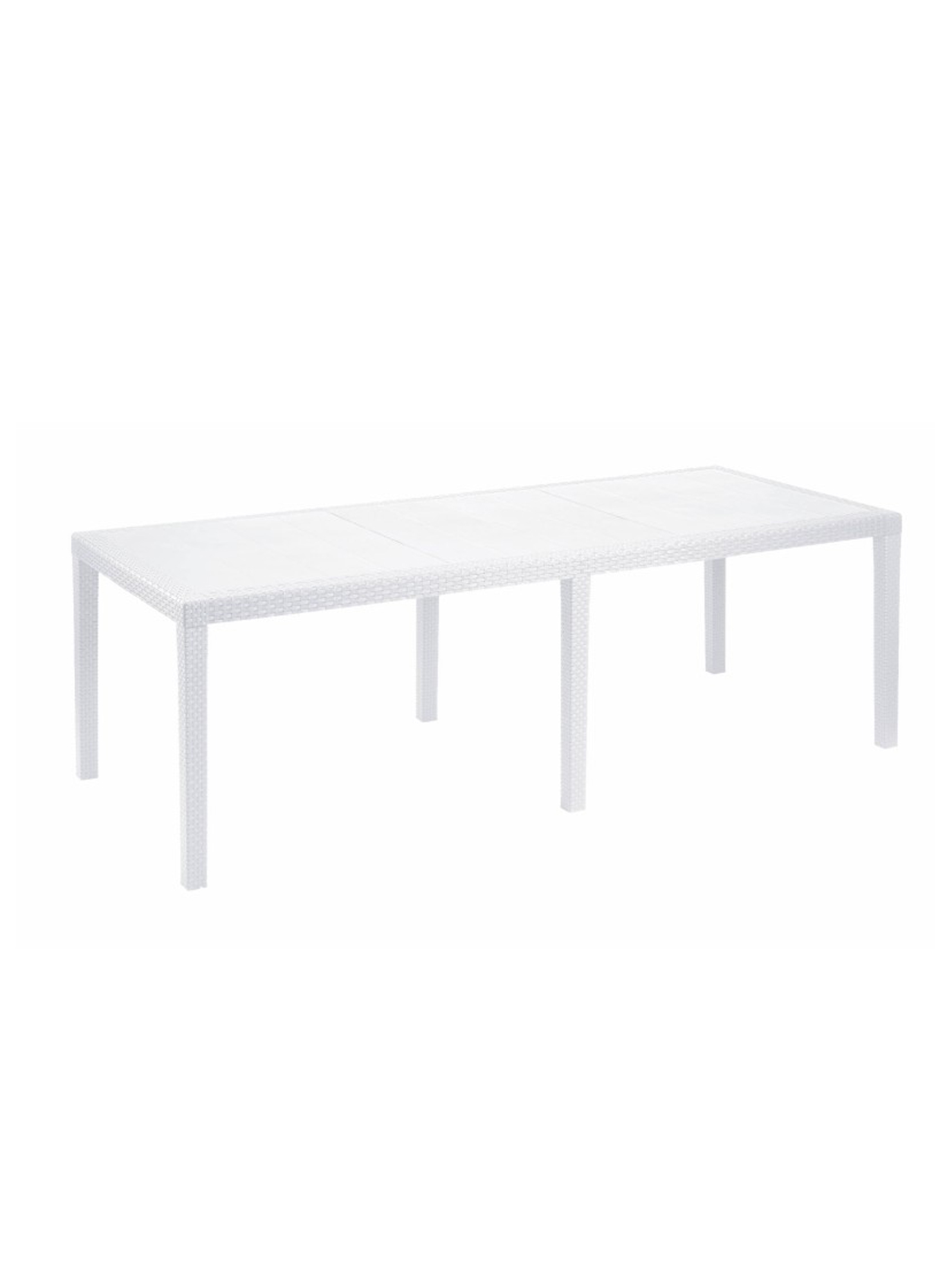 Table rectangulaire extensible en polypropylène blanc