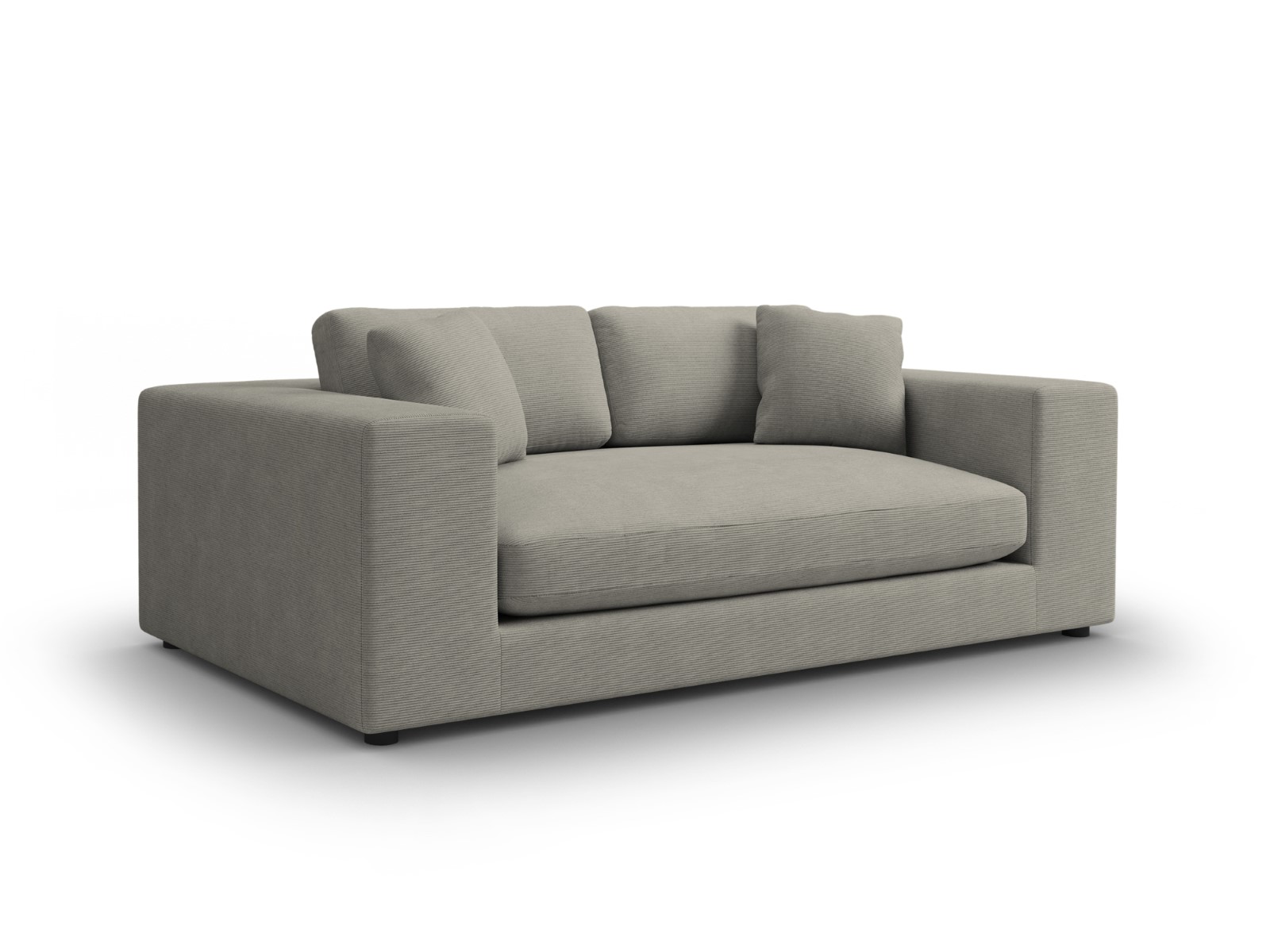 Canapé 3 places en tissu structuré gris clair - Vue supplémentaire 1