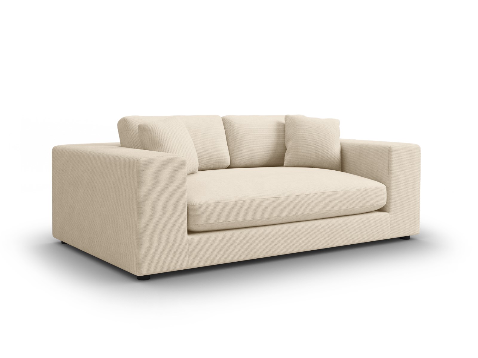 Canapé 3 places en tissu structuré beige clair - Vue supplémentaire 1
