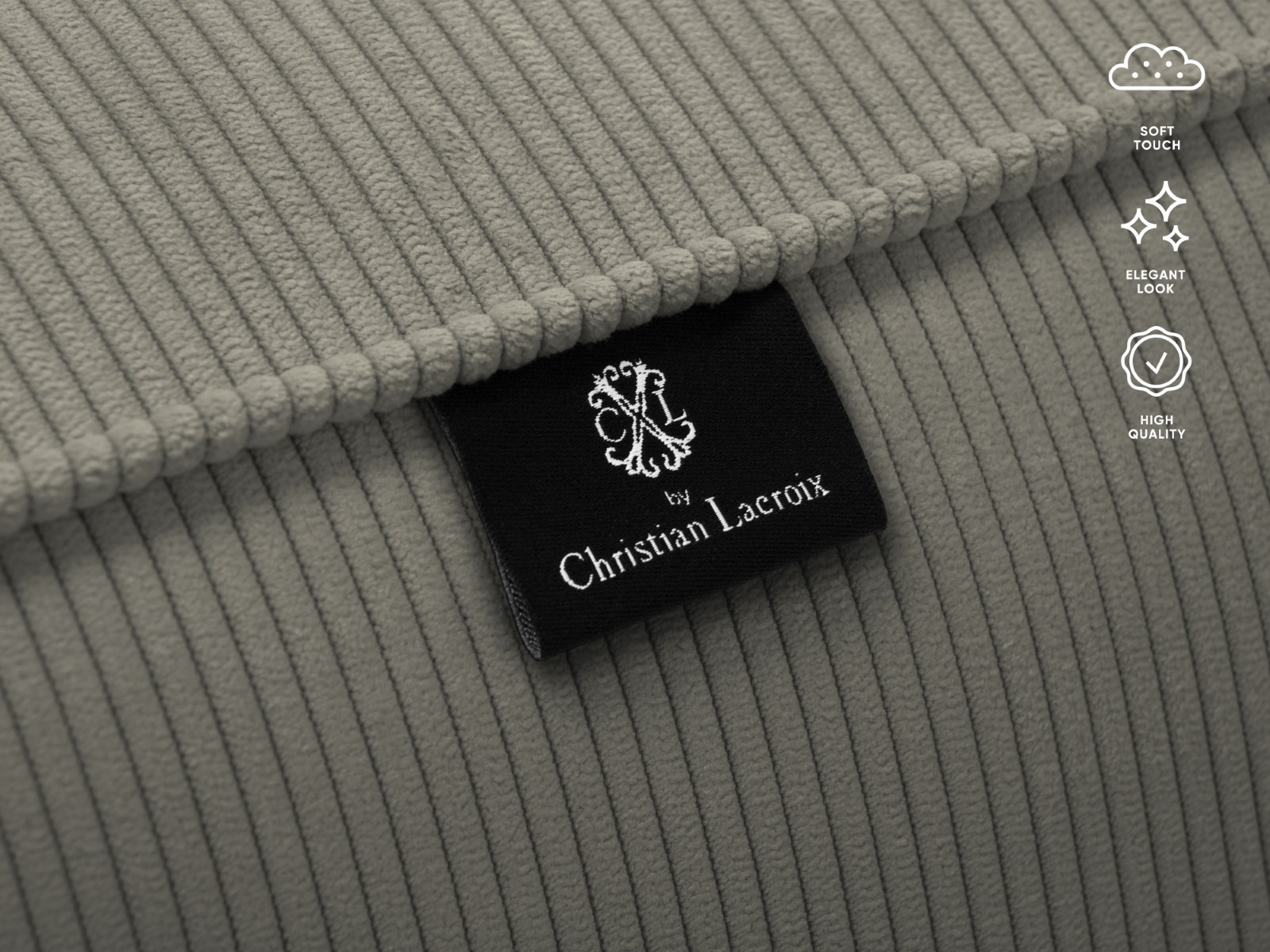 Canapé 4 places en tissu structuré gris clair - Vue supplémentaire 2