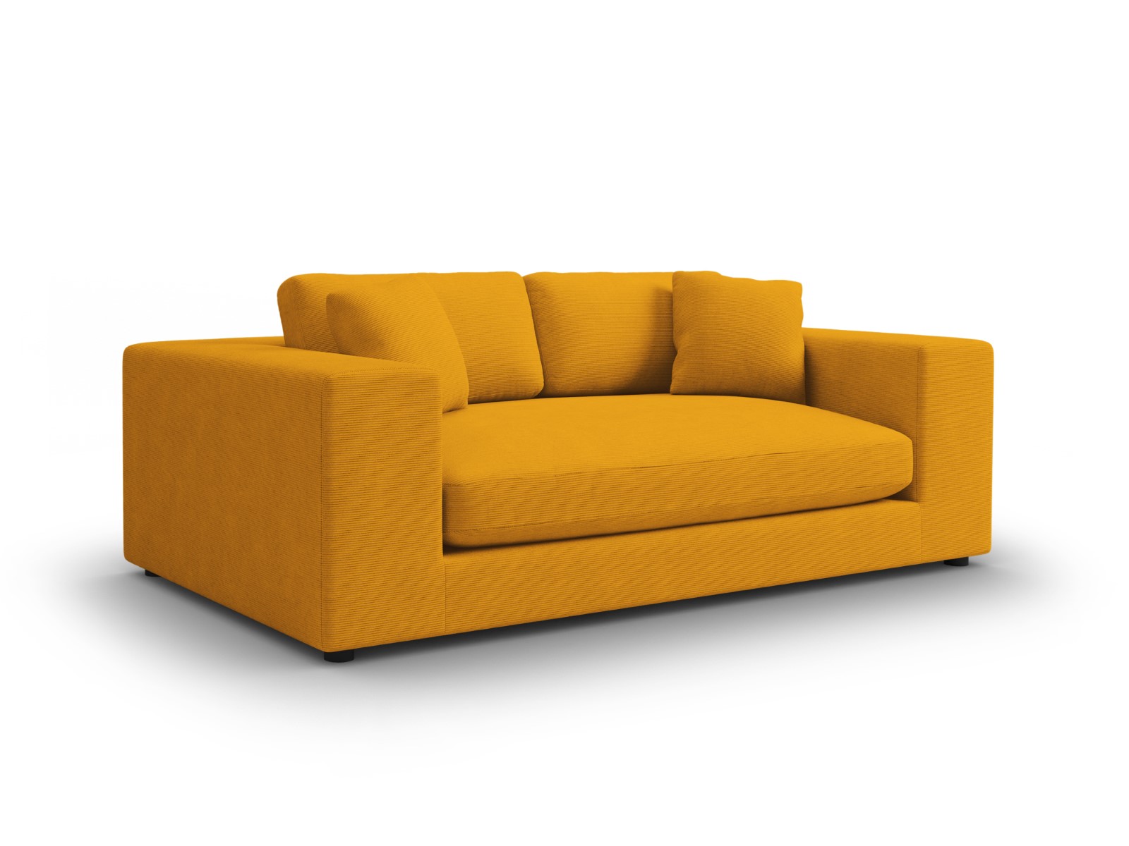 Canapé 3 places en tissu structuré jaune - Vue supplémentaire 1