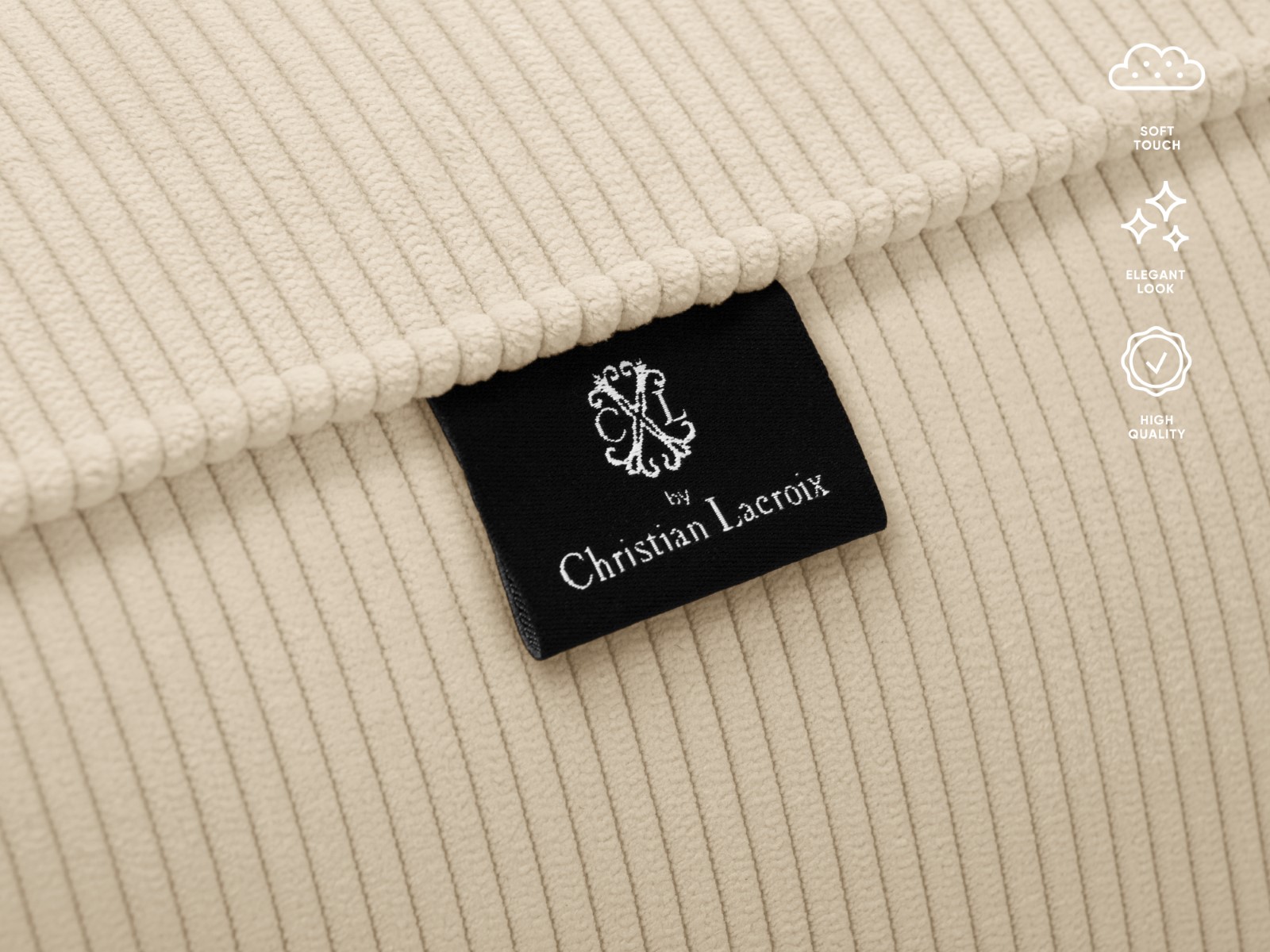 Canapé 4 places en tissu structuré beige clair - Vue supplémentaire 2