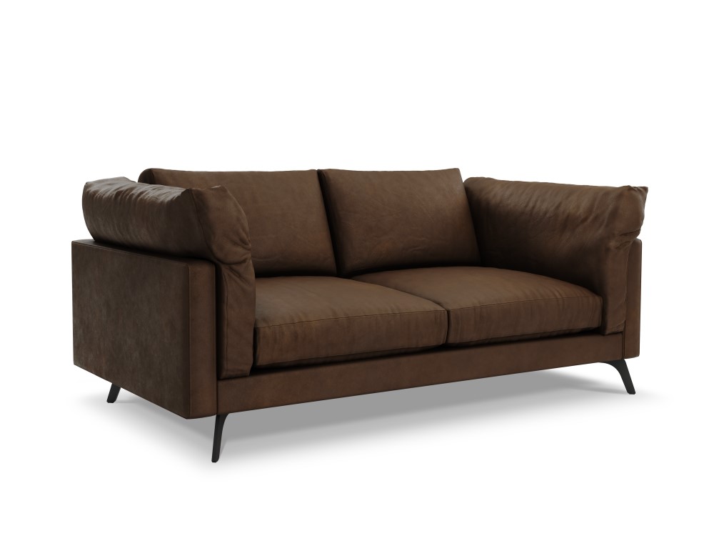 Canapé 3 places Marron Cuir Luxe Design Confort