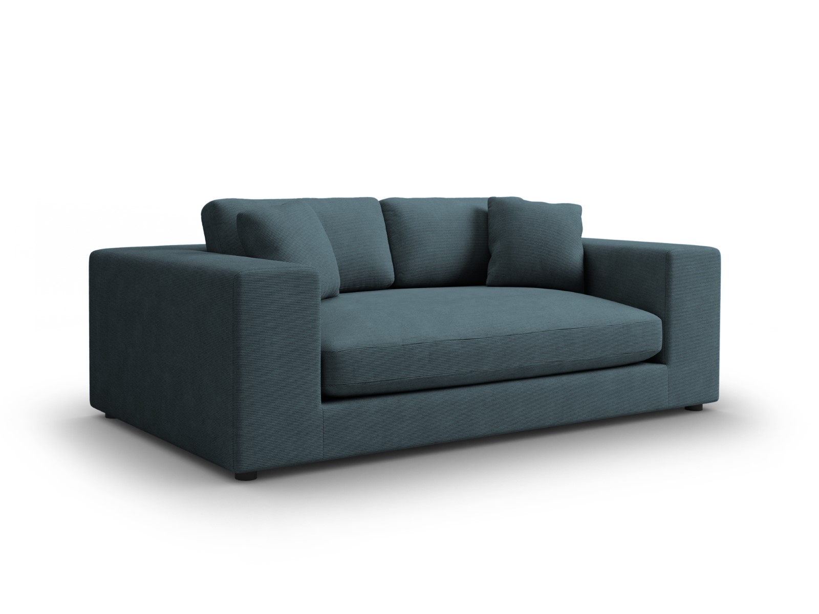 Canapé 3 places en tissu structuré bleu - Vue supplémentaire 1
