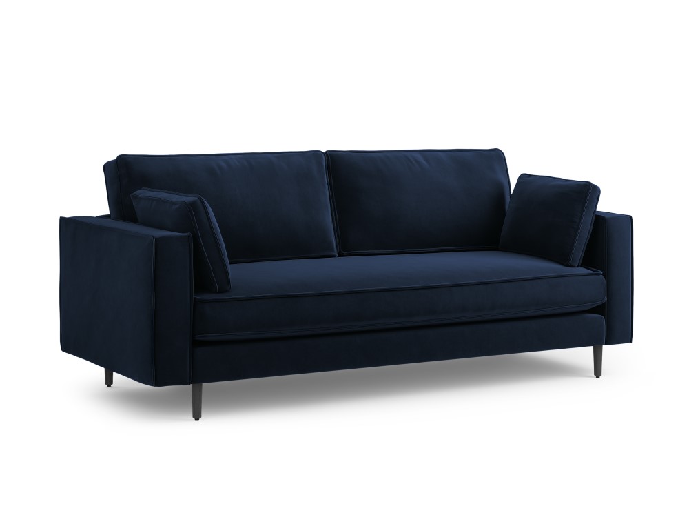 Canapé 3 places Bleu Velours Design Confort Promotion