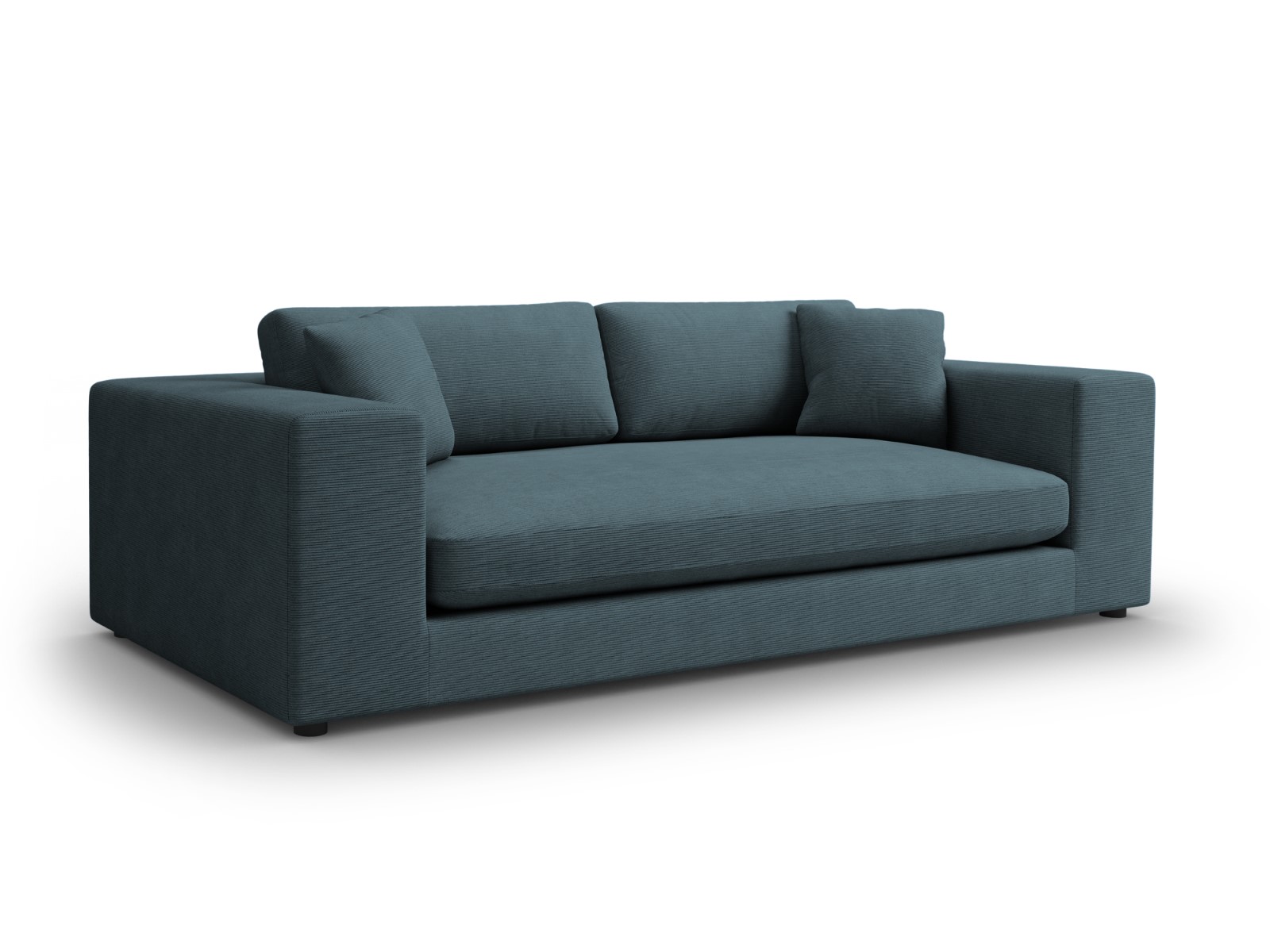 Canapé 4 places en tissu structuré bleu - Vue supplémentaire 1