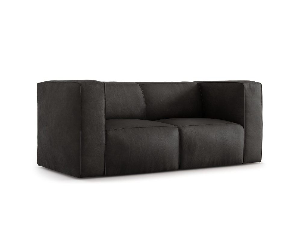 Canapé 2 places en cuir cuir noir