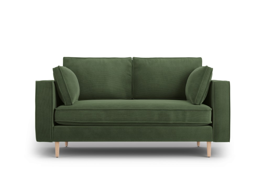 Canapé 2 places en tissu structuré vert