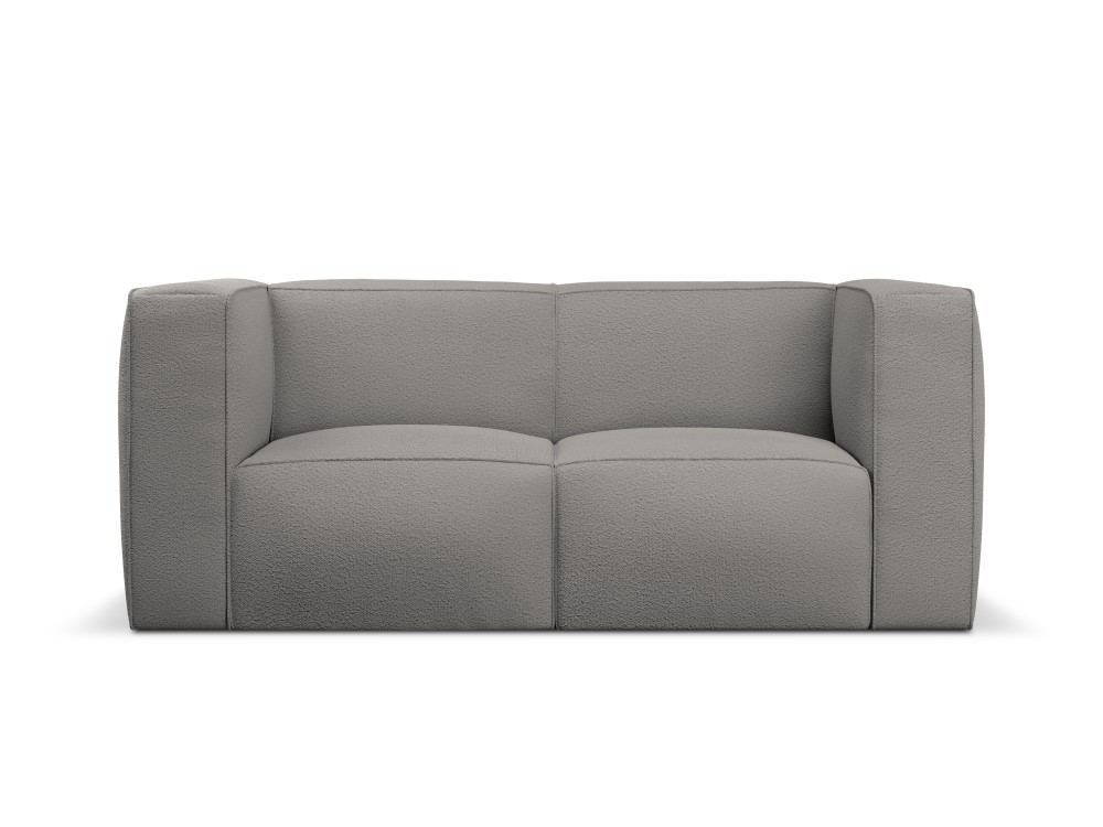 Canapé 2 places en tissu structuré gris