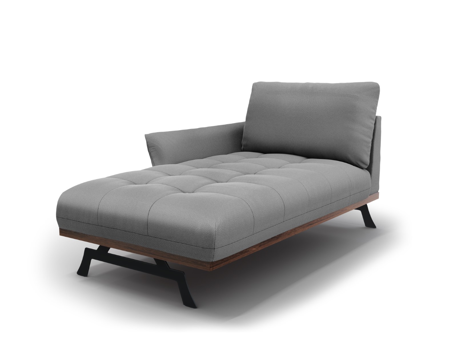 Méridienne gauche en tissu structurel gris