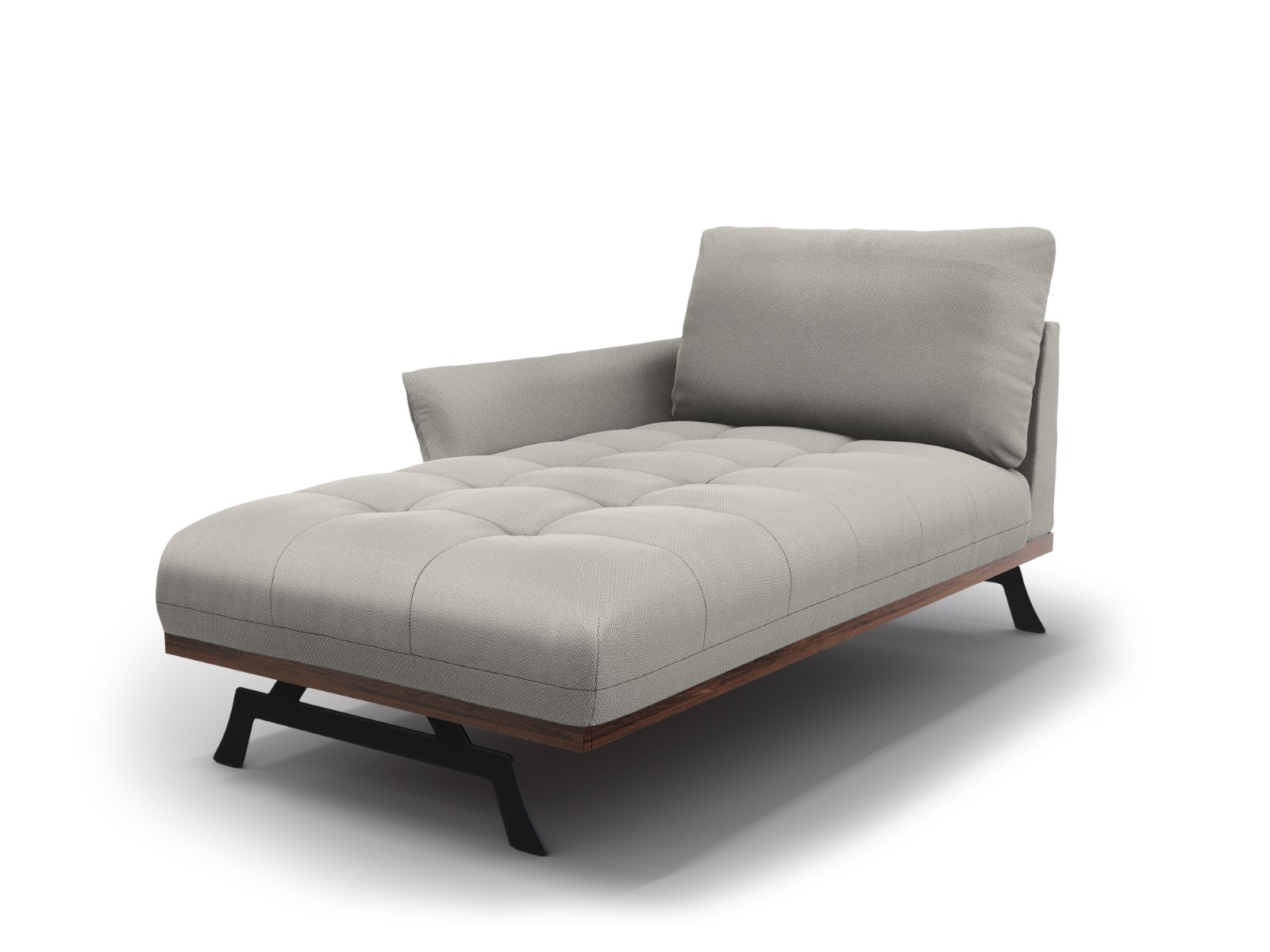 Méridienne gauche en tissu structurel gris clair