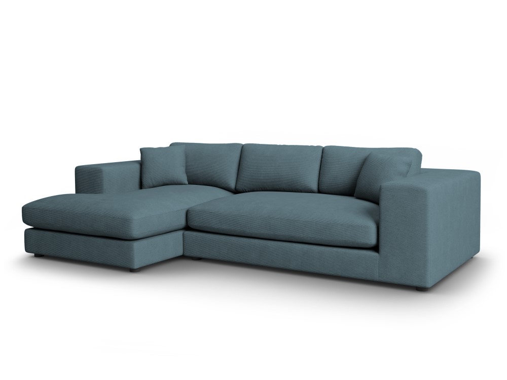 Canapé d'angle 5 places Bleu Tissu Moderne Confort