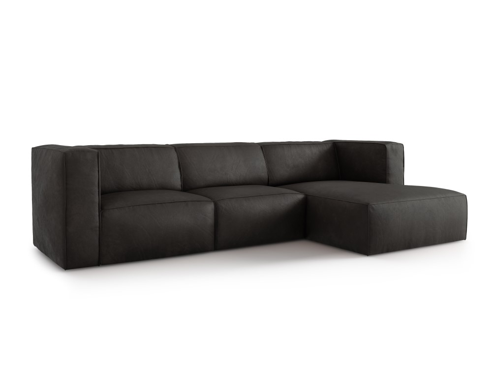 Canapé d'angle 5 places Noir Tissu Luxe Contemporain Confort