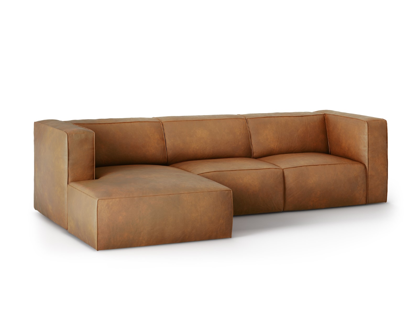 Canapé d'angle 5 places Marron Tissu Luxe Contemporain Confort