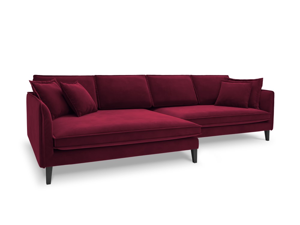 Canapé d'angle 4 places Rouge Tissu Luxe Design