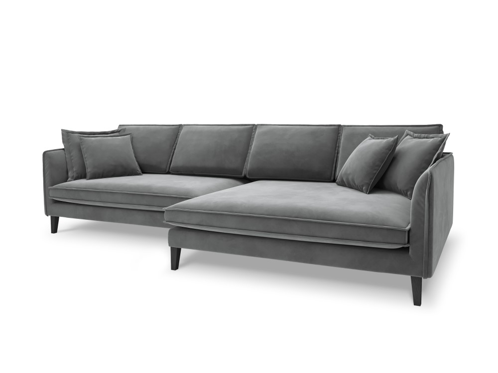 Canapé d'angle 4 places Gris Tissu Luxe Design