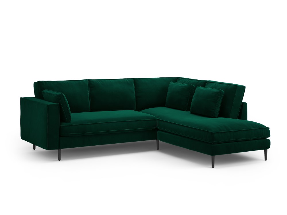 Canapé d'angle 5 places Velours Luxe Design Confort Vert