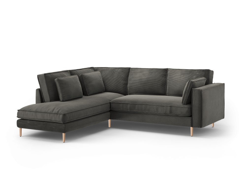 Canapé d'angle 5 places Gris Tissu Luxe Design Confort