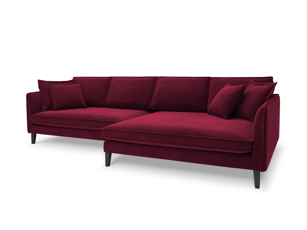 Canapé d'angle 4 places Rouge Tissu Luxe Design