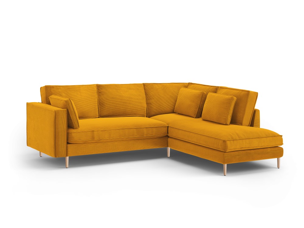 Canapé d'angle 5 places Jaune Tissu Luxe Design Confort