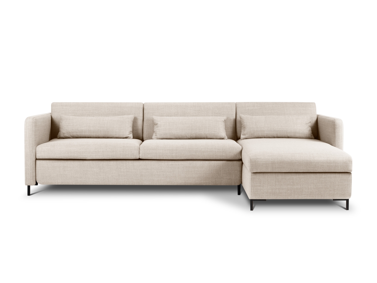 Canapé d'angle 5 places Beige Tissu Luxe Design Confort