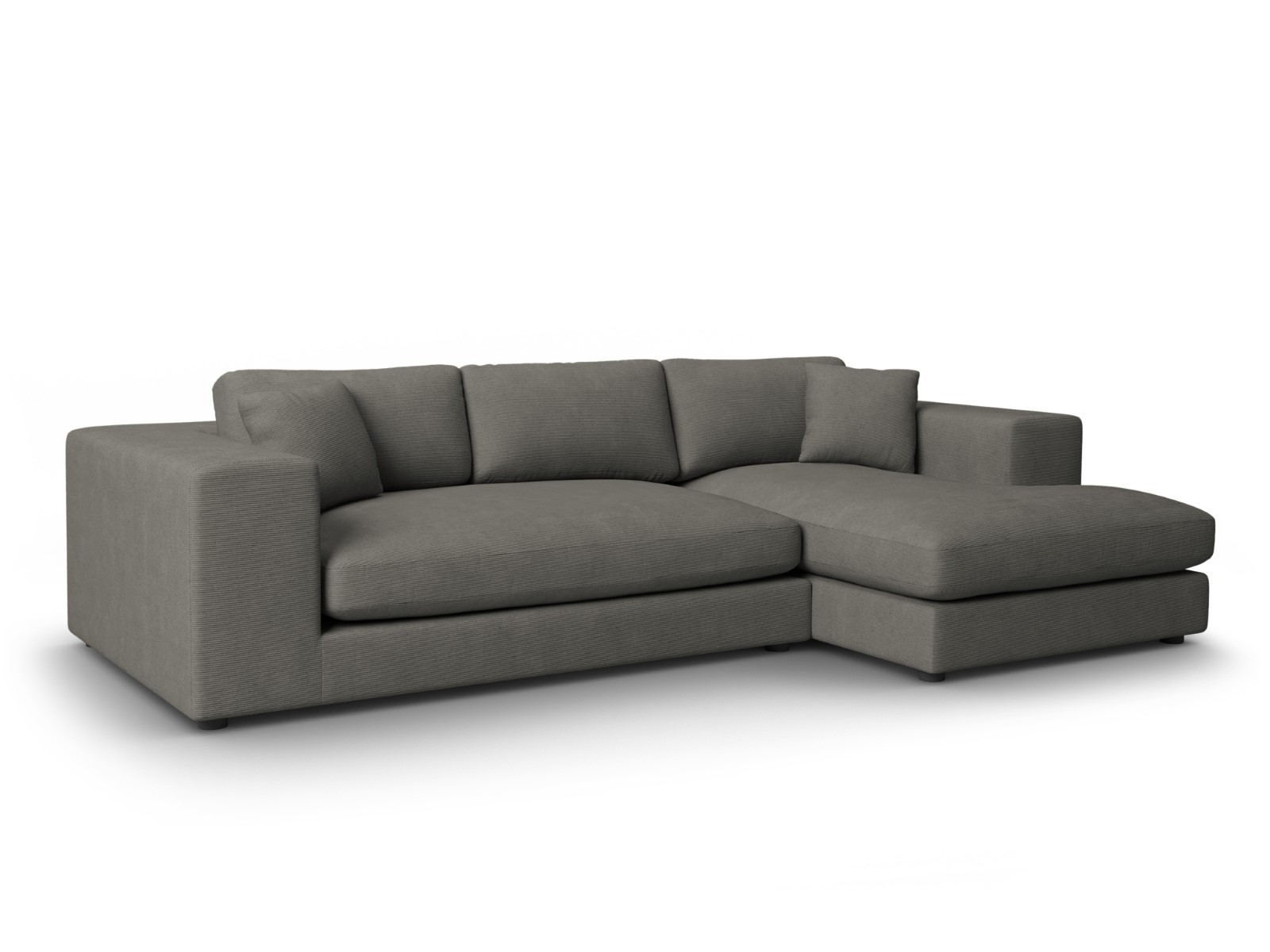 Canapé d'angle 5 places Gris Tissu Moderne Confort Promotion