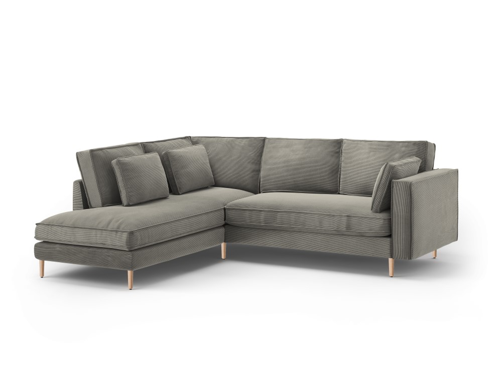 Canapé d'angle 5 places Gris Tissu Luxe Design Confort