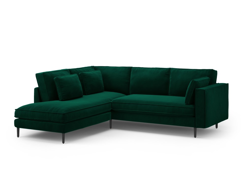 Canapé d'angle 5 places Velours Luxe Design Confort Vert