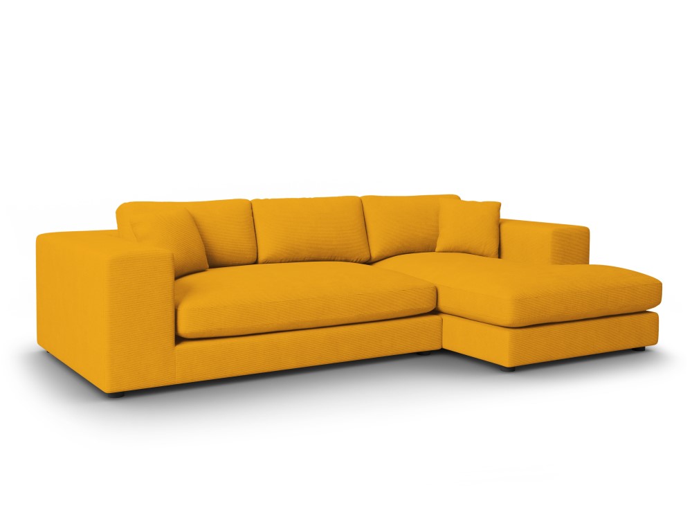 Canapé d'angle 5 places Jaune Tissu Moderne Confort Promotion