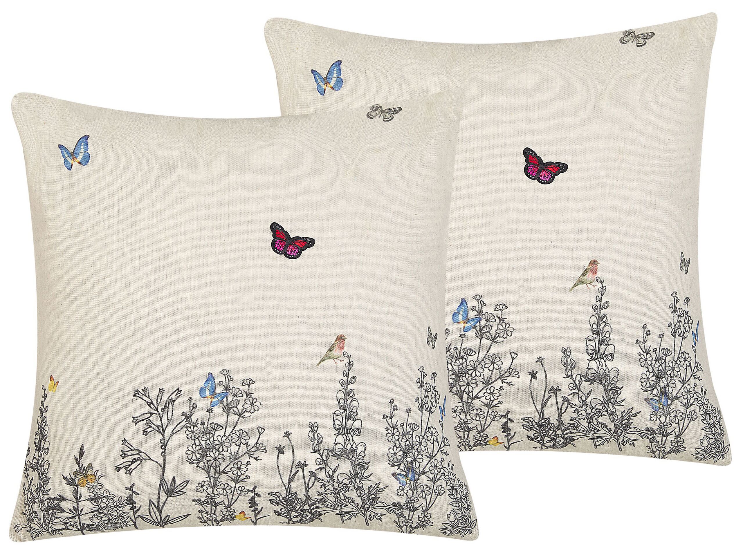 Lot de 2 coussin décoratifs en tissu beige 45x6cm Lot de 2 coussin décoratifs en tissu beige 45x6cm