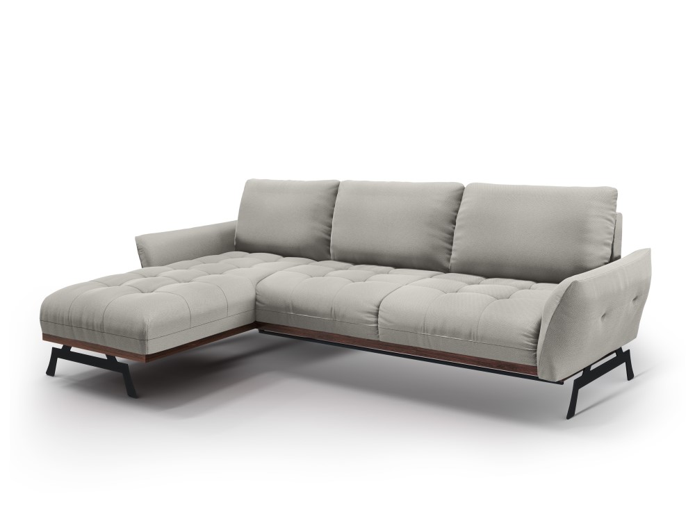 Canapé d'angle 4 places Gris Tissu Luxe Design Confort