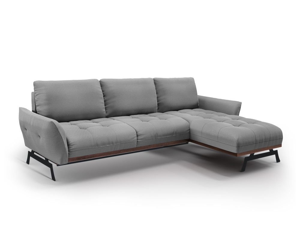 Canapé d'angle 4 places Gris Tissu Luxe Design Confort