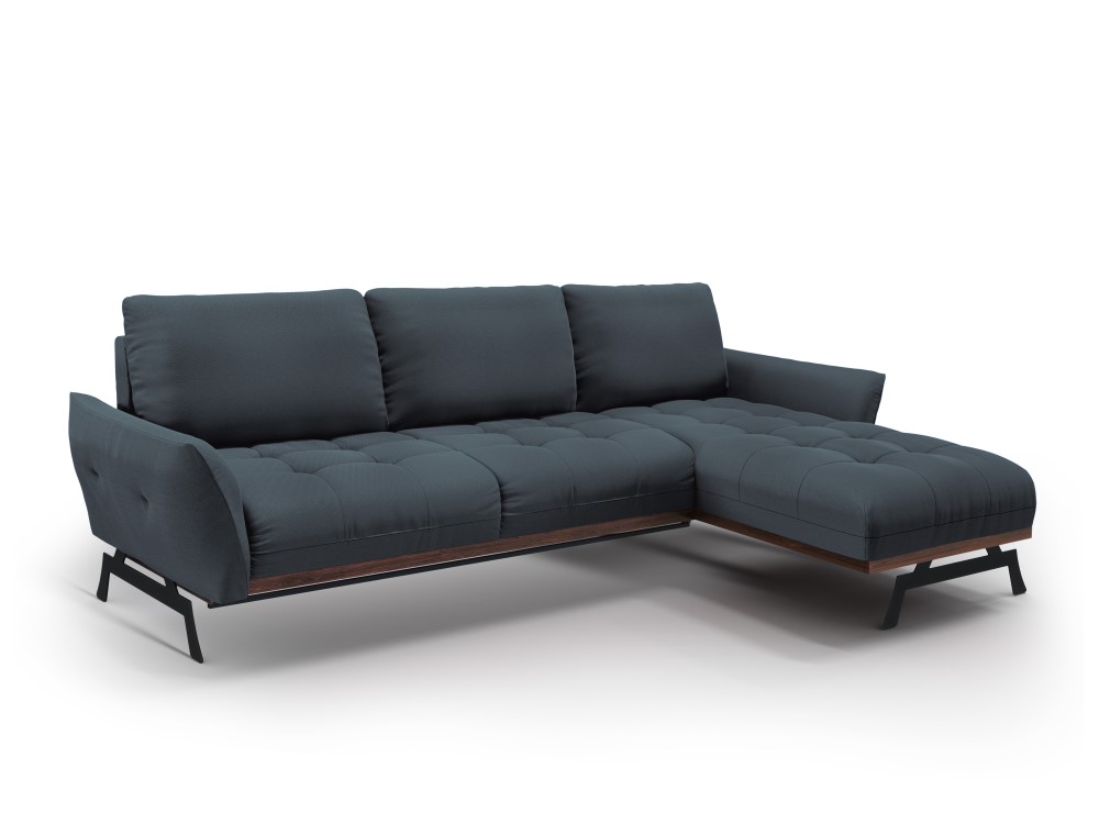 Canapé d'angle 4 places Bleu Tissu Luxe Design Confort