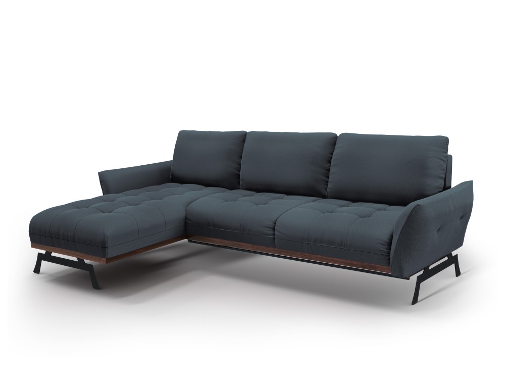 Canapé d'angle 4 places Bleu Tissu Luxe Design Confort