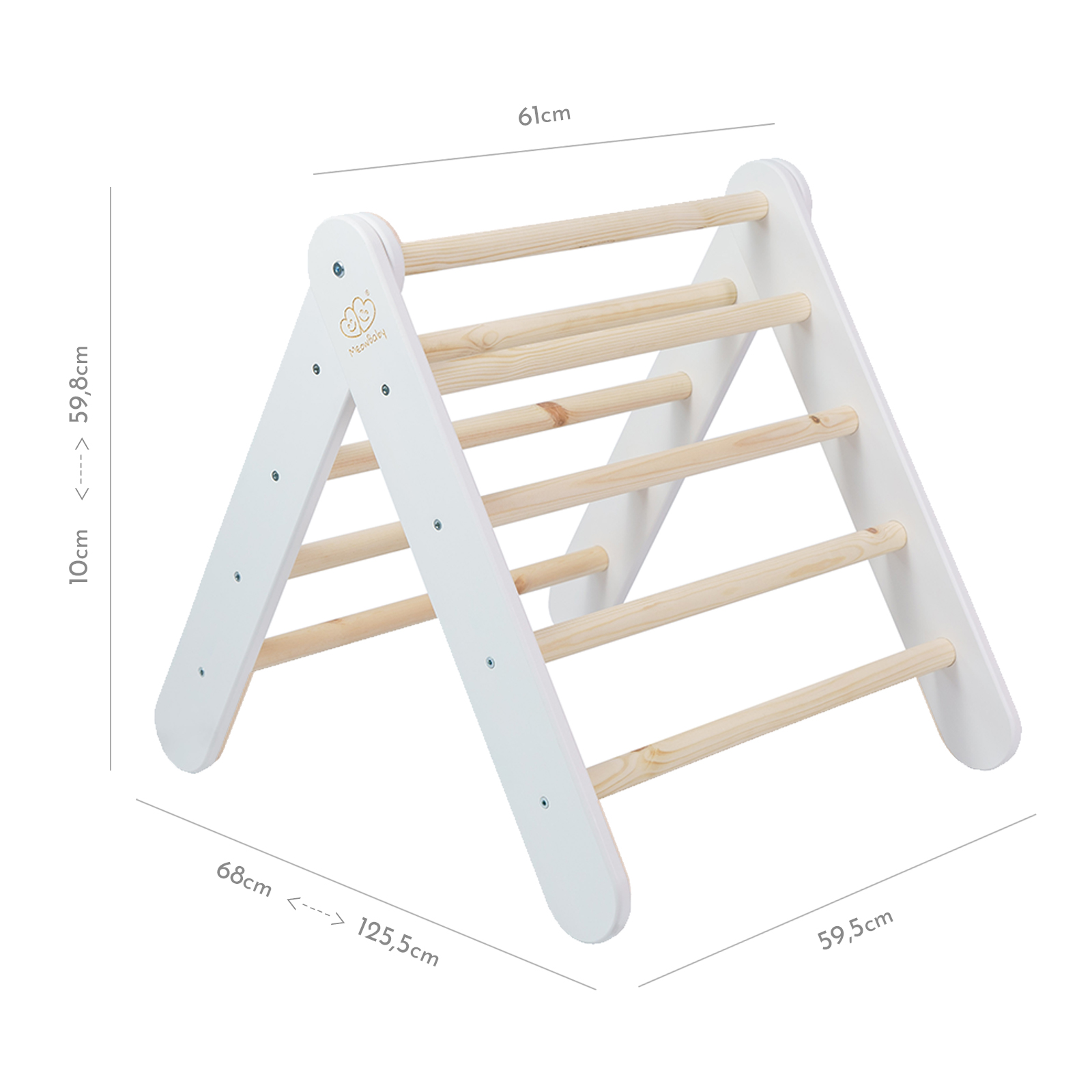 Échelle en bois Montessori blanc (MeowBaby) - Image 2