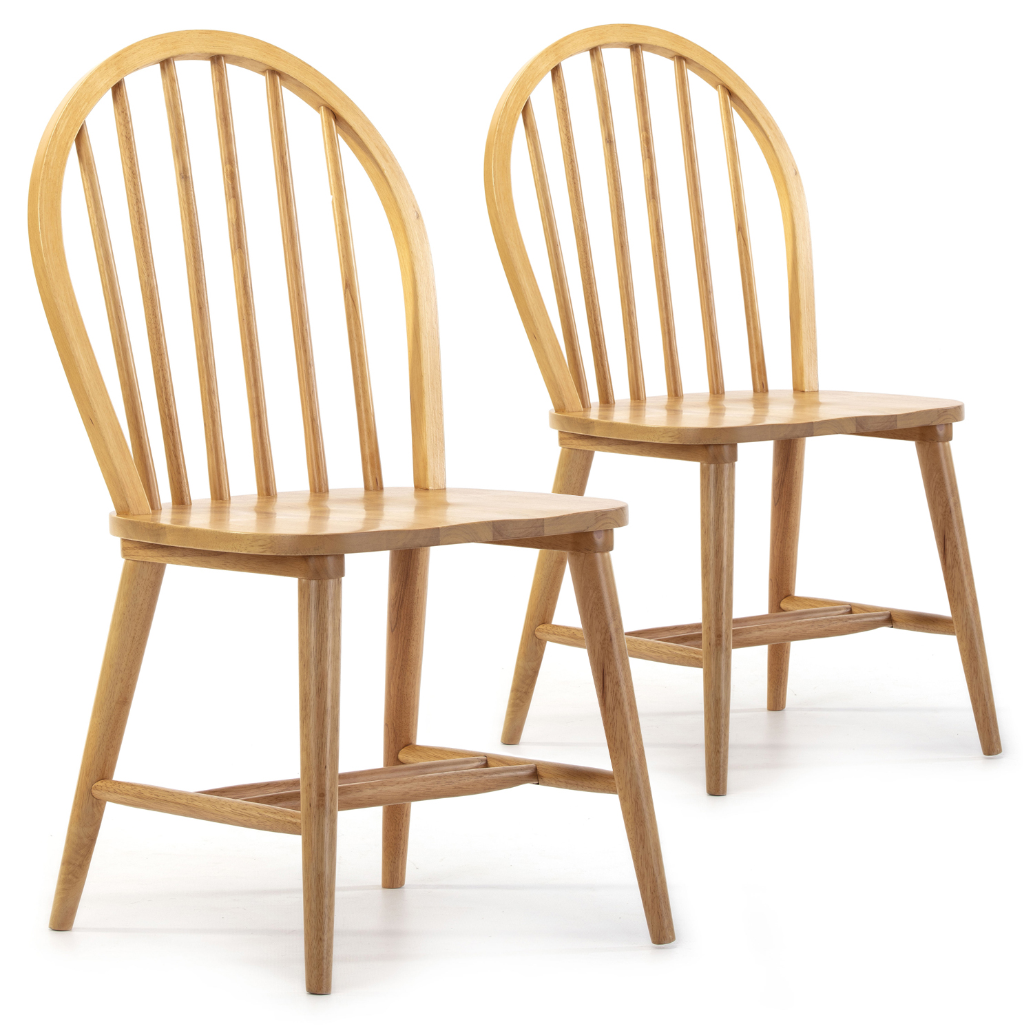 Pack 2 chaises couleur chêne, bois massif, 48 cm x 48 cm x 92 cm