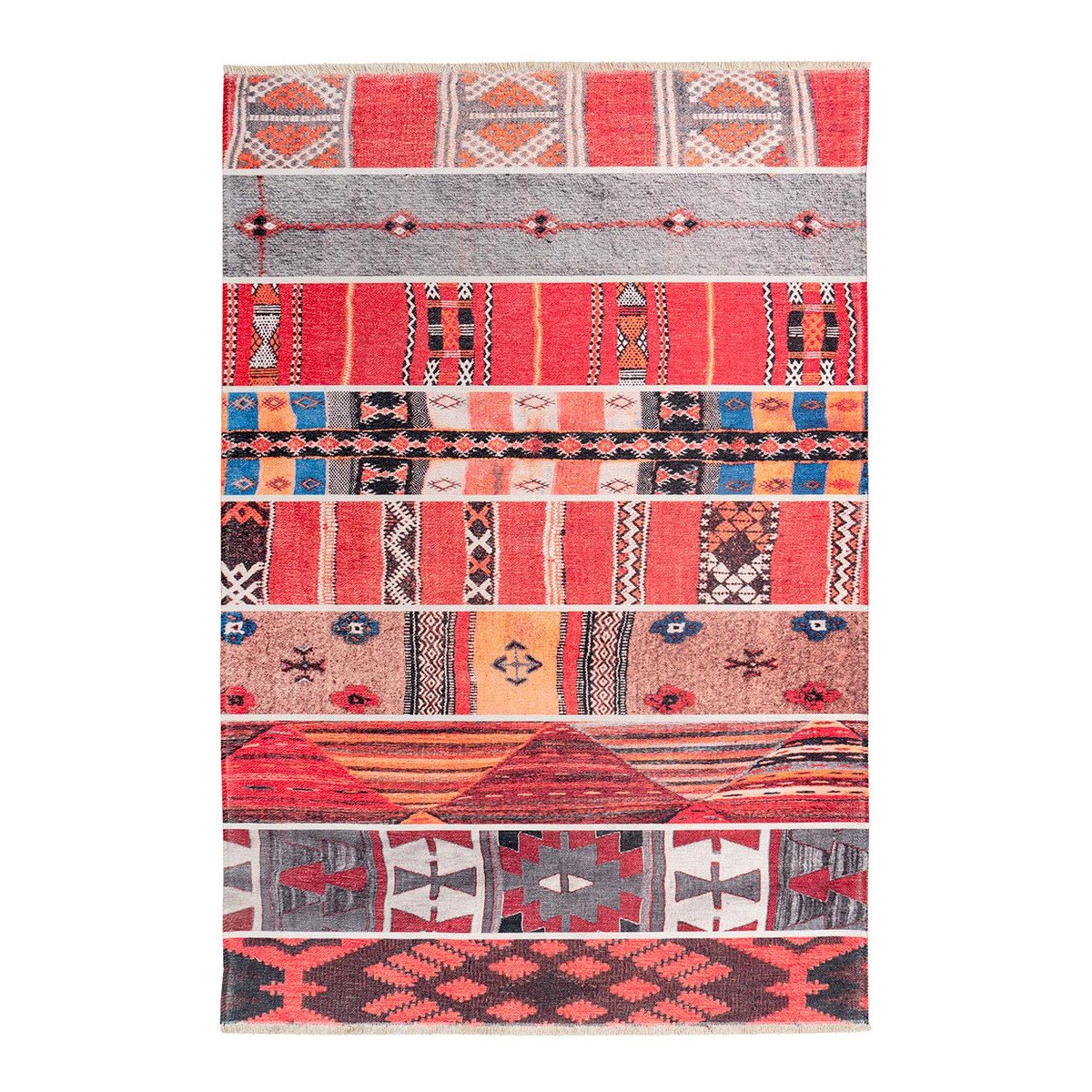 Tapis ethnique patchwork en polyester multicolore 115x170