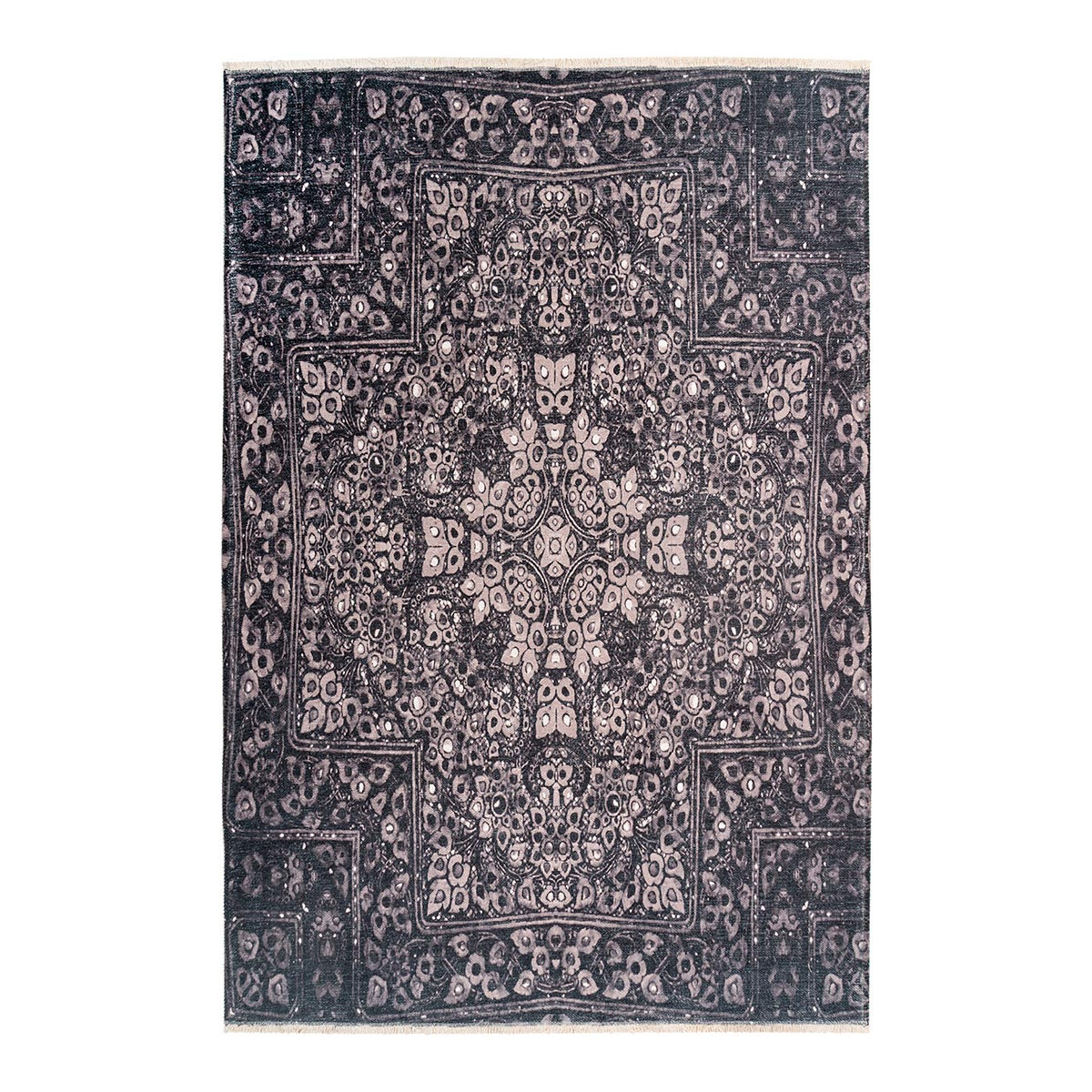 Tapis ethnique en polyester gris 200x290