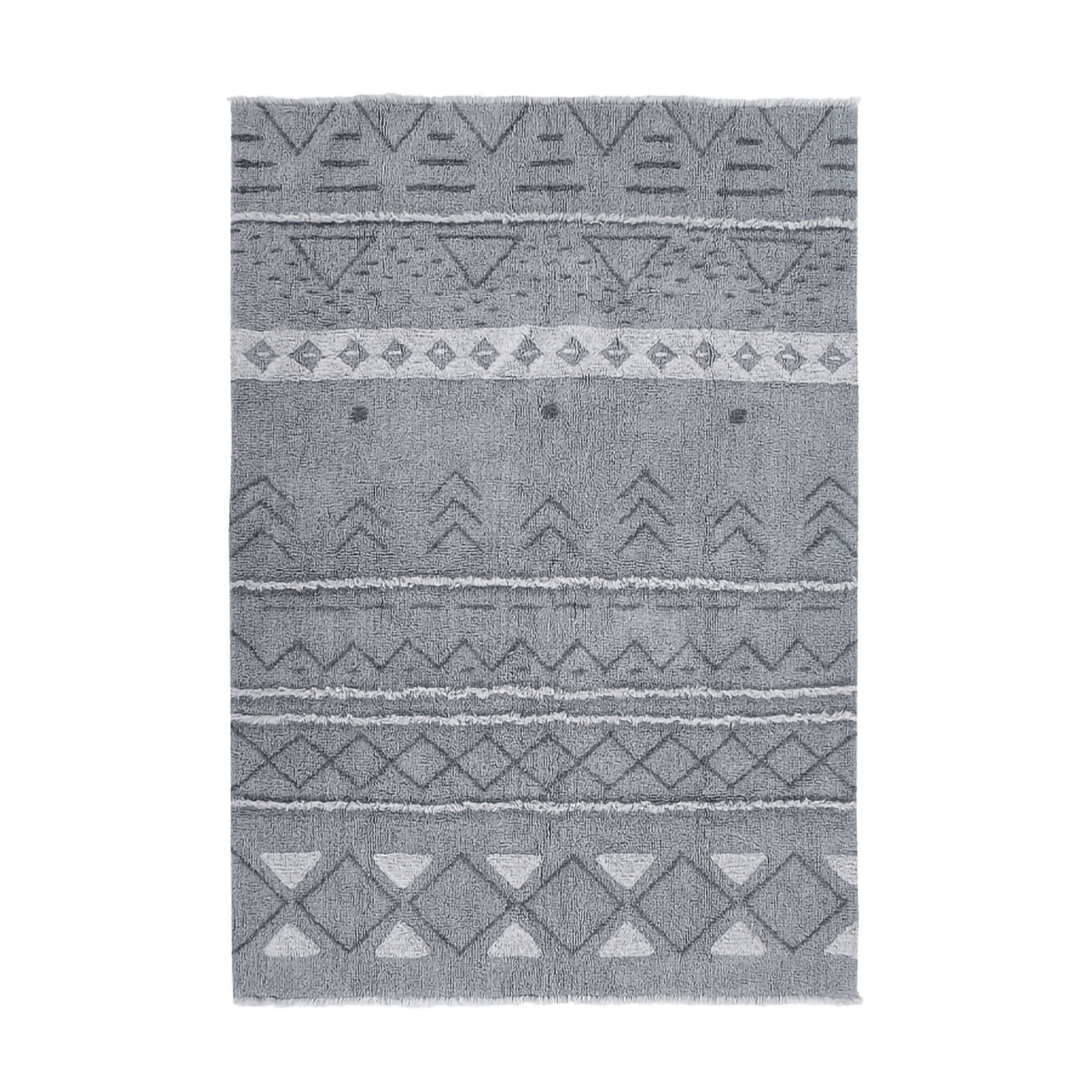 Tapis lavable en laine bleu 80x140