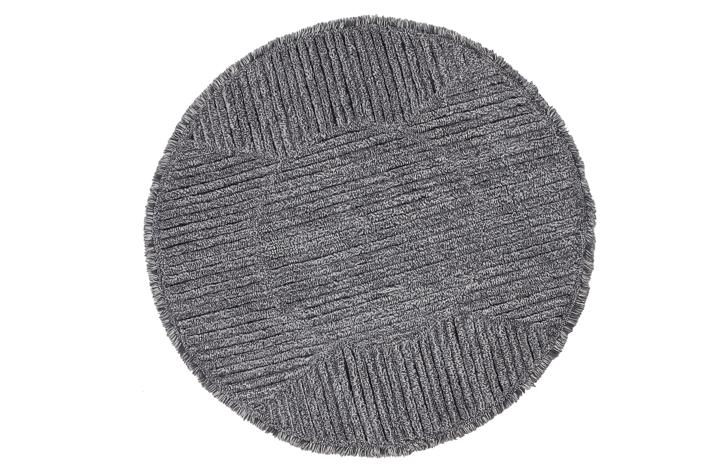 Tapis géométrique scandinave en laine gris Ø 160