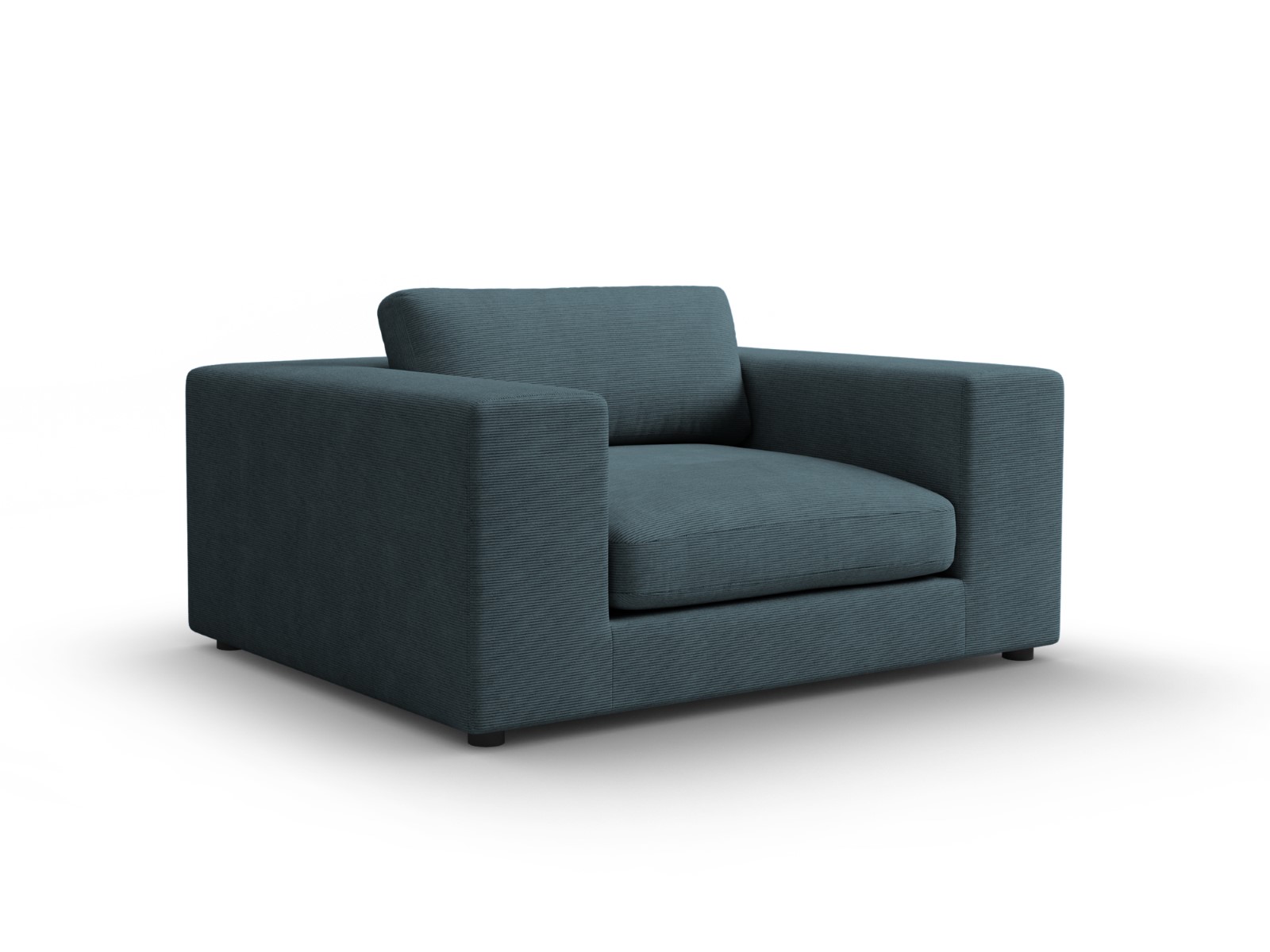 Fauteuil 1 place XL en tissu structuré bleu Fauteuil 1 place XL en tissu structuré bleu