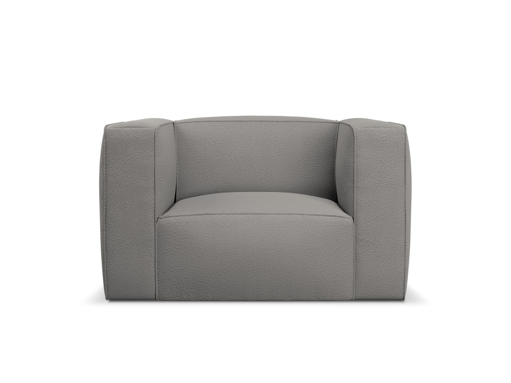 Fauteuil 1 place XL en tissu structuré gris Fauteuil 1 place XL en tissu structuré gris