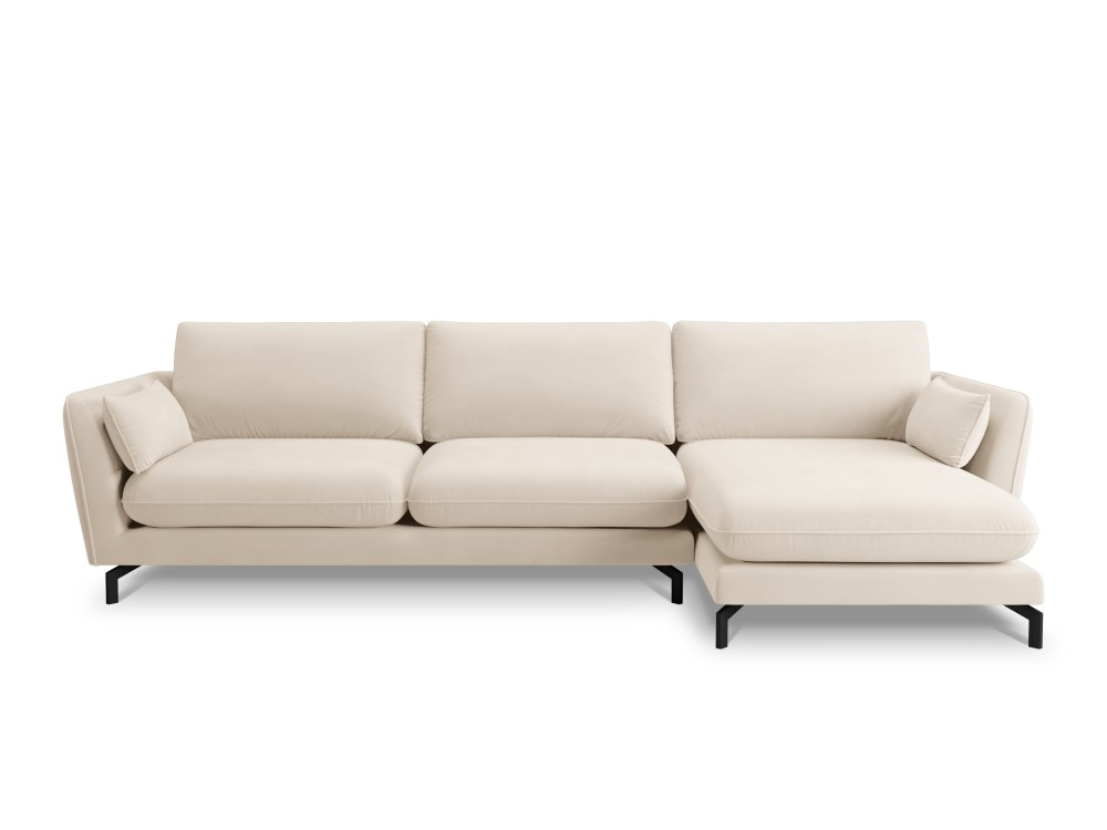 Canapé d'angle 5 places en velours beige Canapé d'angle 5 places en velours beige