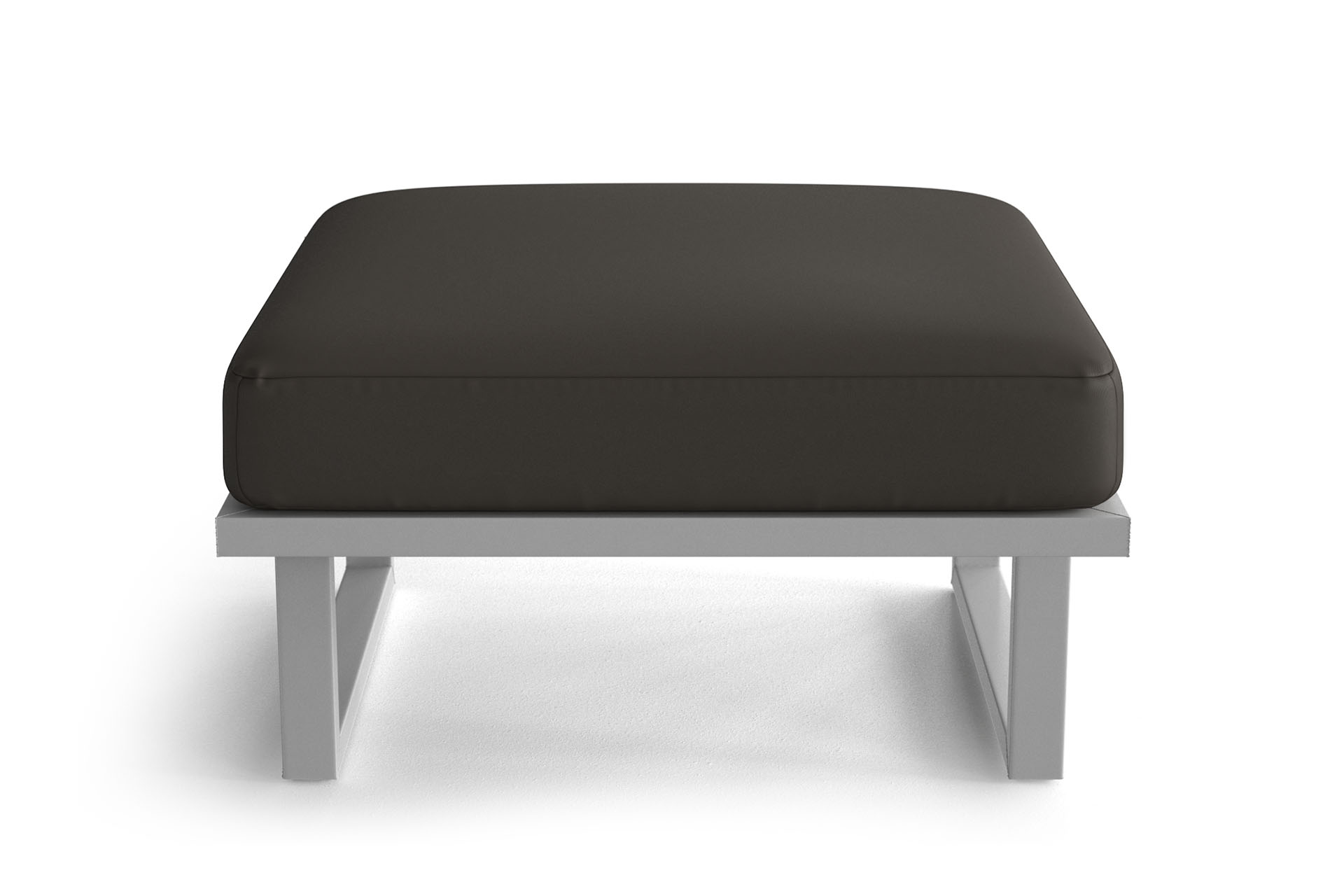 Pouf de jardin 1 place taupe - cadre blanc Pouf de jardin 1 place taupe - cadre blanc