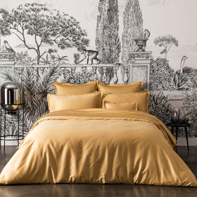 Housse de couette en satin de coton or 260x240 Housse de couette en satin de coton or 260x240