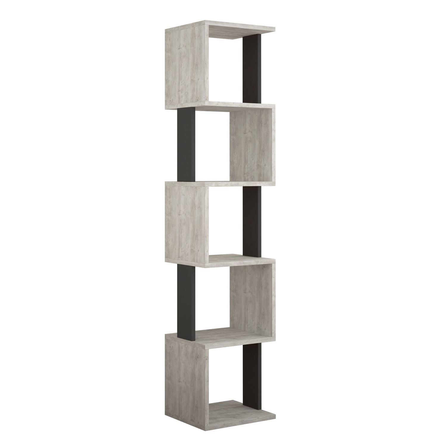 Bibliothèque 161 cm blanc et gris anthracite Bibliothèque 161 cm blanc et gris anthracite