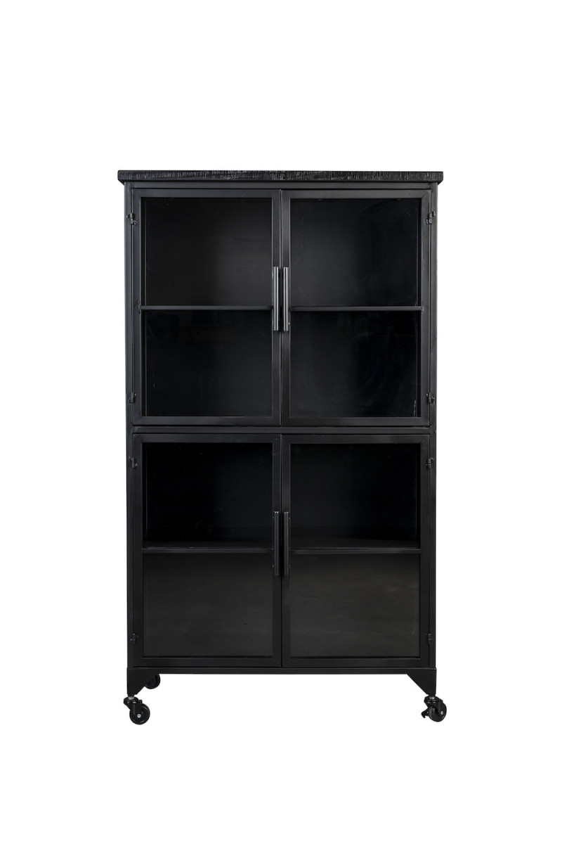 Vitrine haute en bois noir