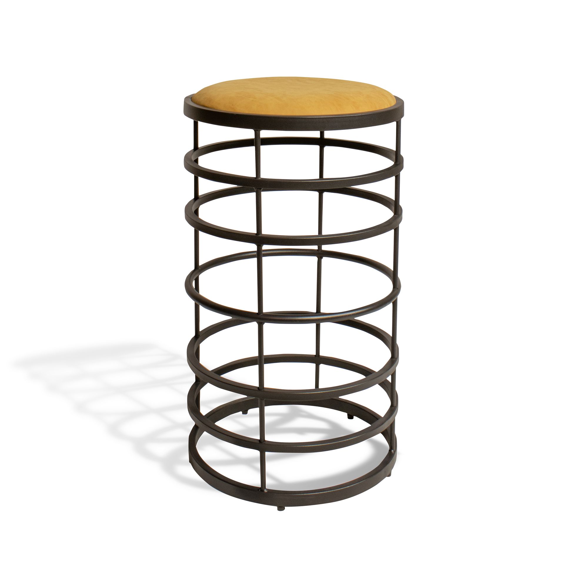 Tabouret de bar en métal noir et simili cuir camel h71cm Tabouret de bar en métal noir et simili cuir camel h71cm