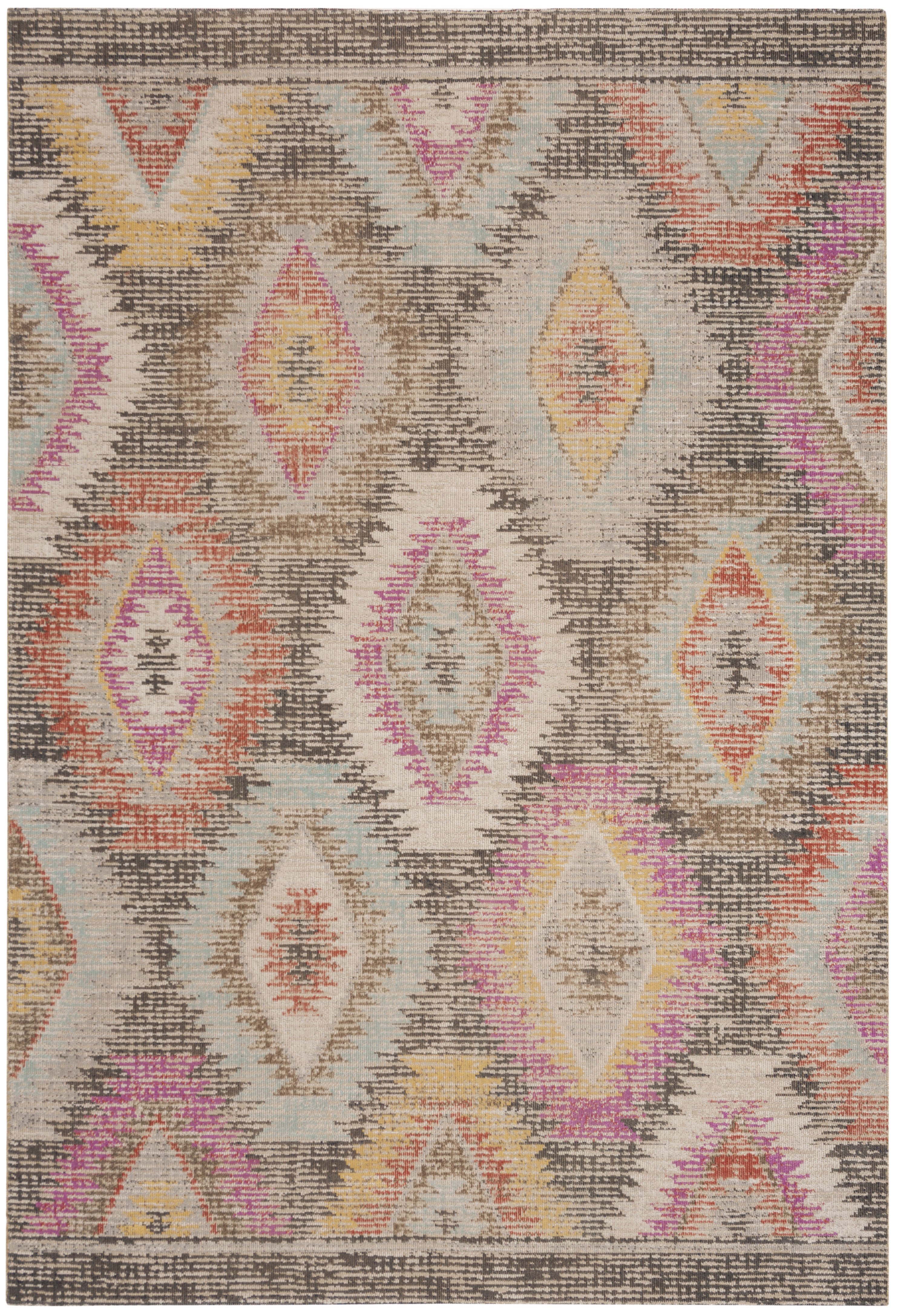 Tapis d'intérieur/extérieur Gris/Multicolore 155 X 230